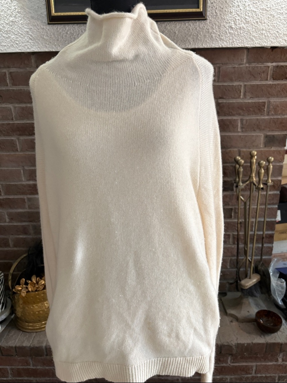 Cashmere  Cream Cowlneck Sweater